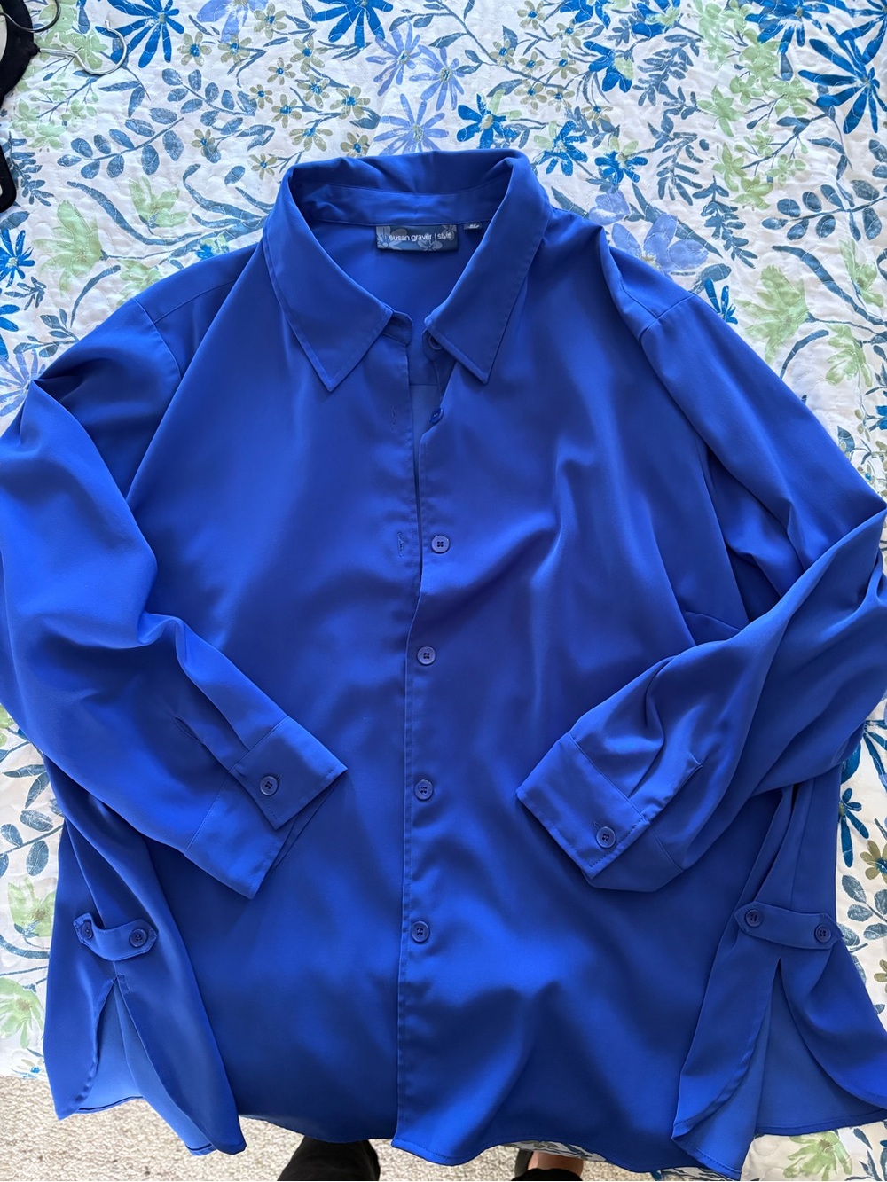 Susan Graver Cobalt Blue Blouse